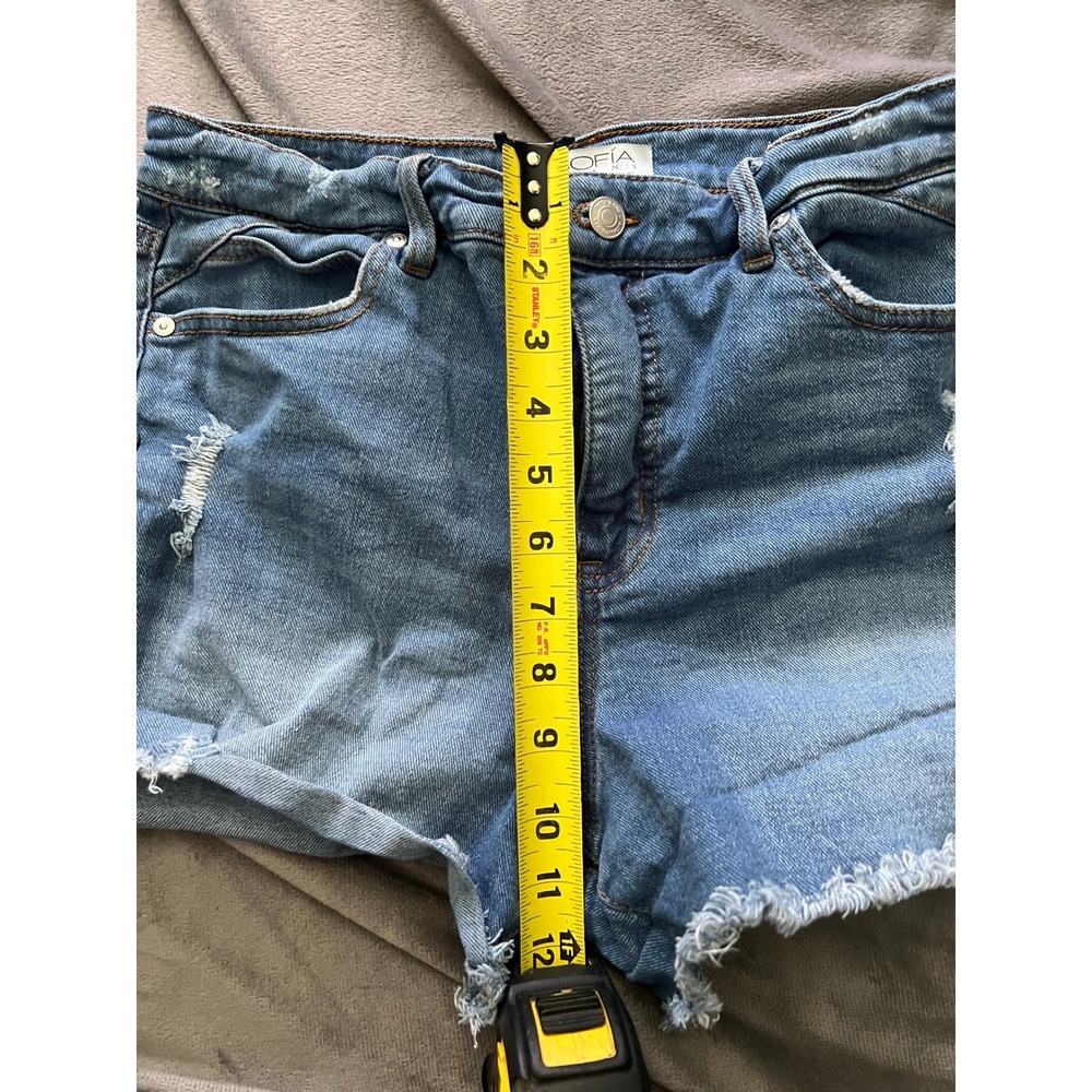 Sofia Jeans by Sofia Vergara Chi Short Distressed Denim Cut Off Medium Wash 6 - Picture 8 of 8
